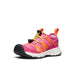 Keen Toddlers' Motozoa Sneaker shown in the Jazzy/Evening Primrose color option. Front angle view. 