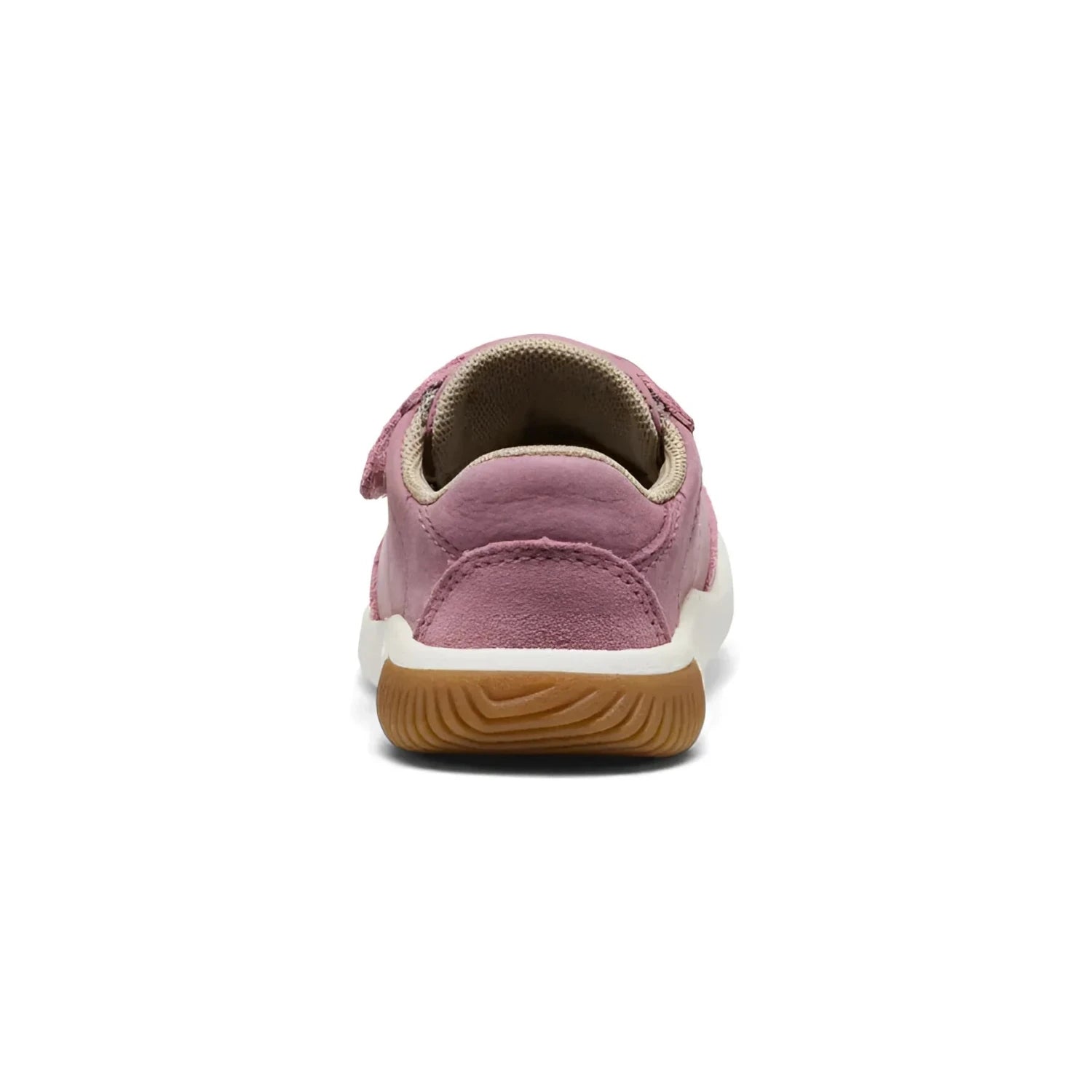 KEEN Kid's KNX T-Toe Sneaker in lilas & star white, back view