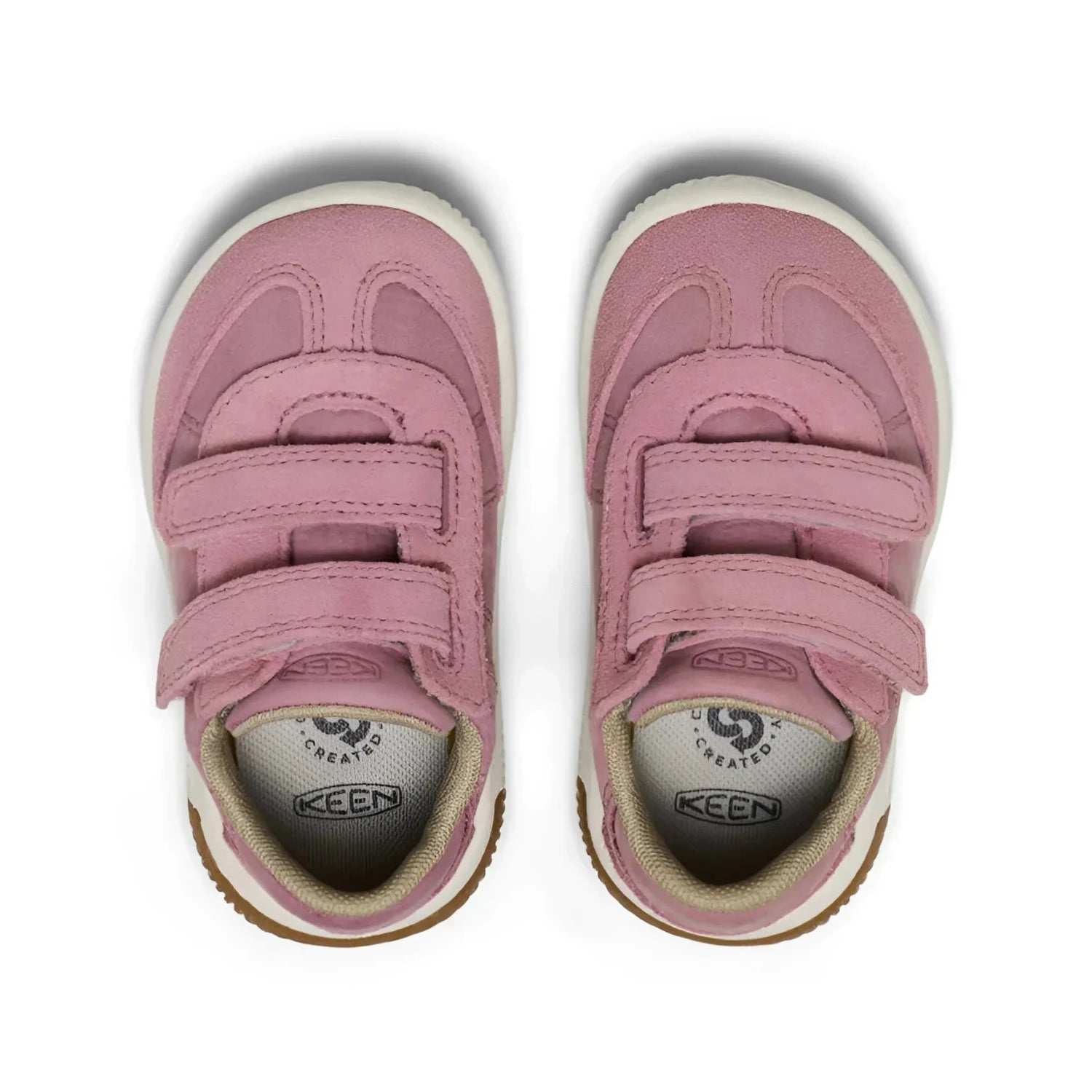 KEEN Toddler's KNX T-Toe Sneaker in lilas & star white, top view