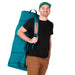 Kelty Lowdown Couch in deep lake & fallen rock packed and carried by model