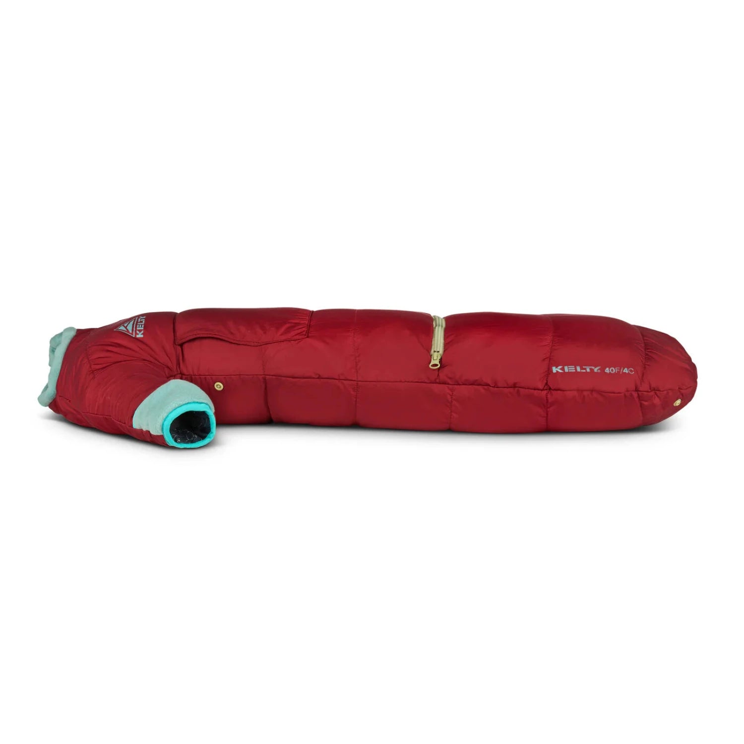 Kelty Space Cadet 40 Sleeping Bag in tibetan red, side view