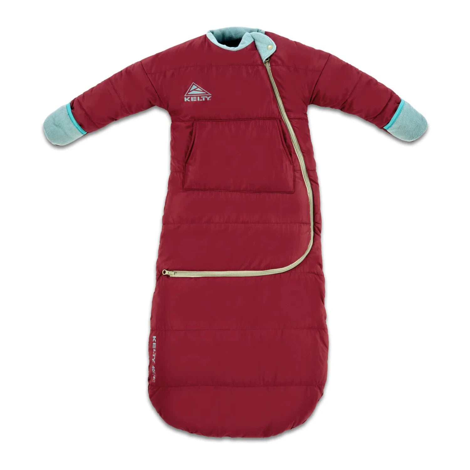 Kelty Space Cadet 40 Sleeping Bag in tibetan red, zipped view