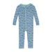 KicKee Pants Baby Convertible Zip Sleeper Blue Bespeckled Frogs Flat Front