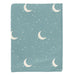 Kickee Pants Print Swaddling Blanket in jade starry sky & moon, flat front