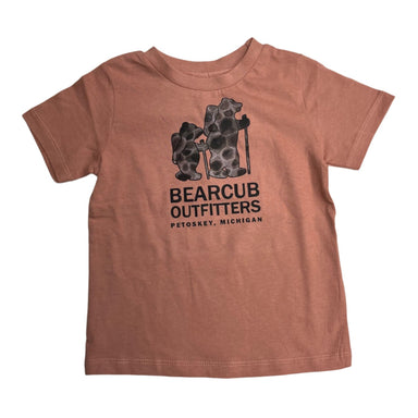 Colored Organics Kid's & Baby Bearcub Logo Organic Crew Tee IN ROSE, FRONT VIEW