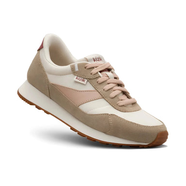 Kizik Women's Siena Sneaker in pristine & warm taupe, front view
