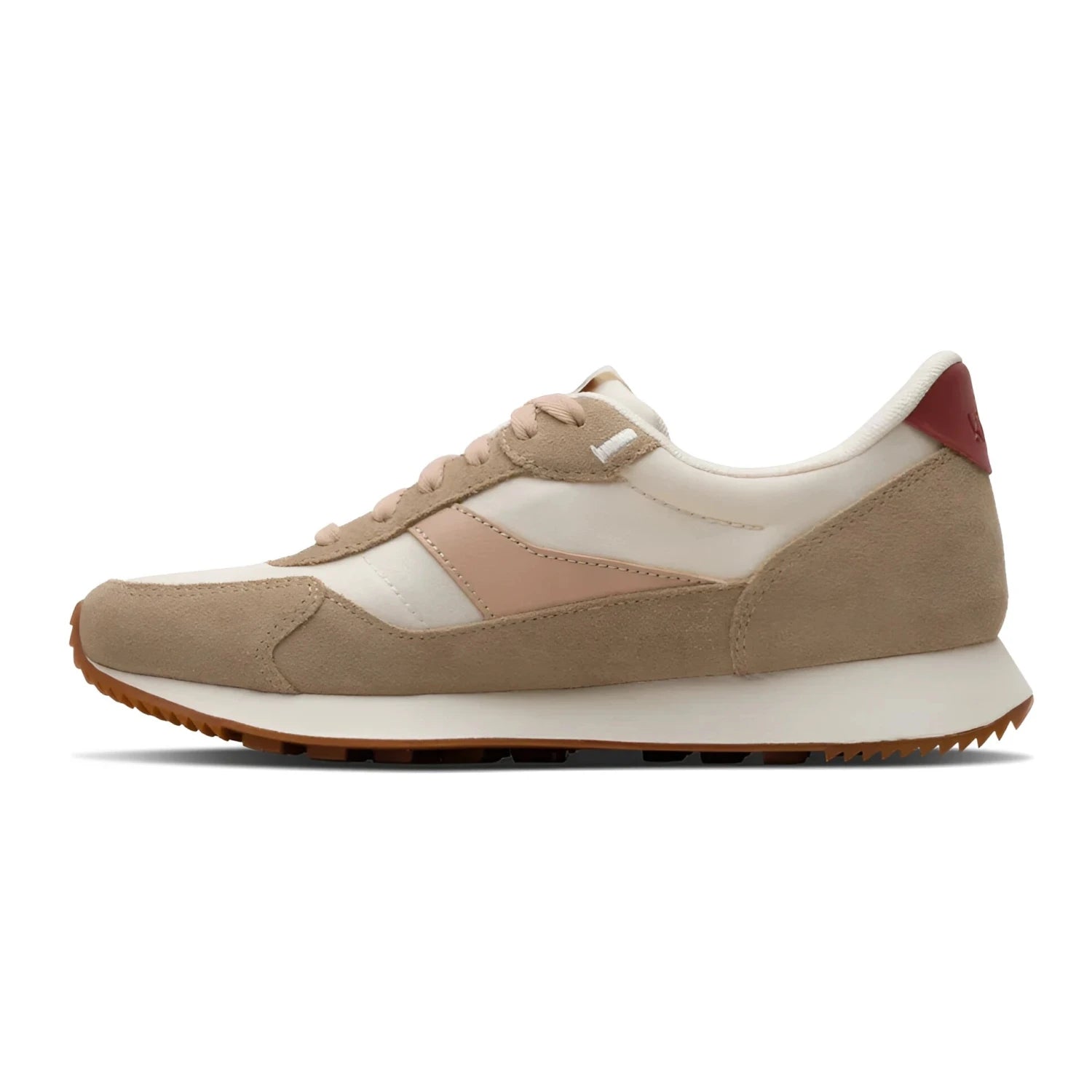 Kizik Women's Siena Sneaker in pristine & warm taupe, inside view