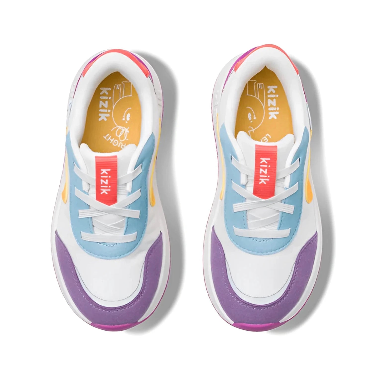 Kizik Kid's Orlando in white & multi, top pair view