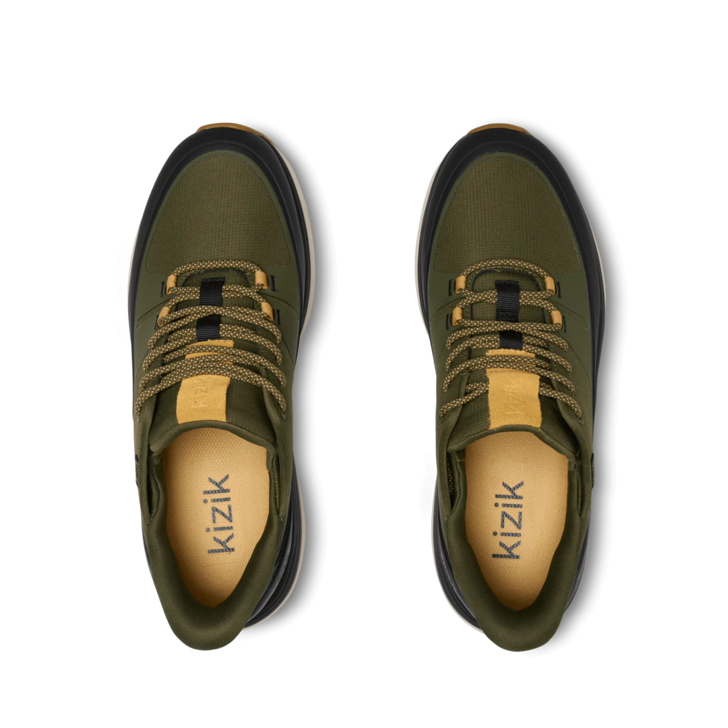 KIZIK Men's London All-Terrain in dark olive & whitecap gray, pair top view