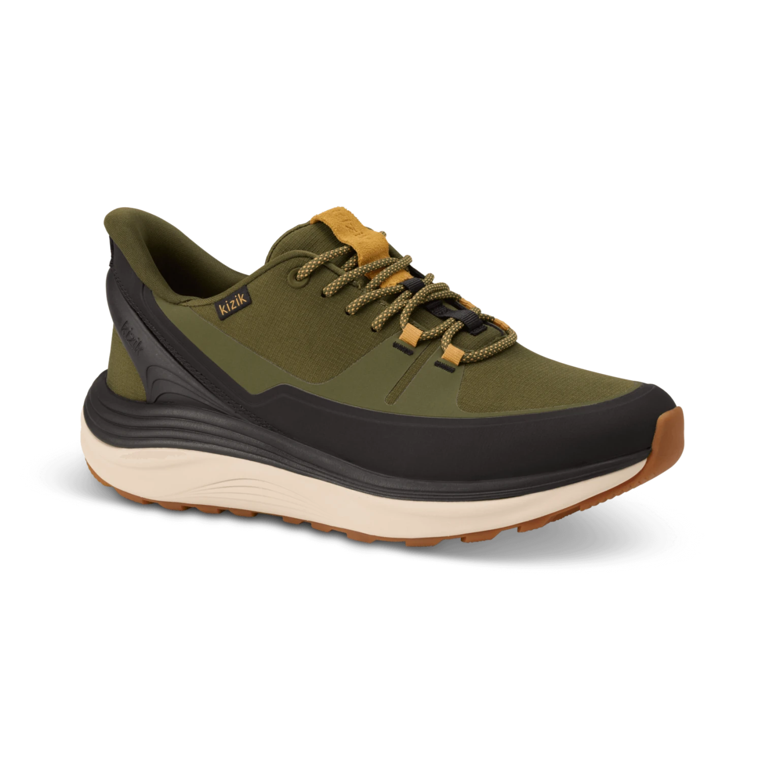 KIZIK Men's London All-Terrain in dark olive & whitecap gray, side angled view