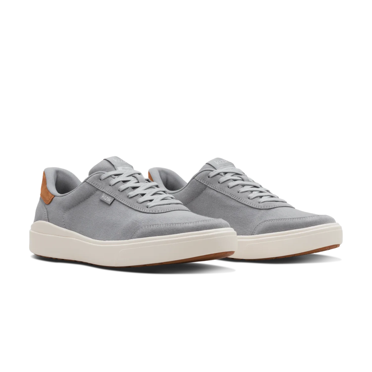 Kizik Men's Prague 2 Sneaker in alloy, pair front view