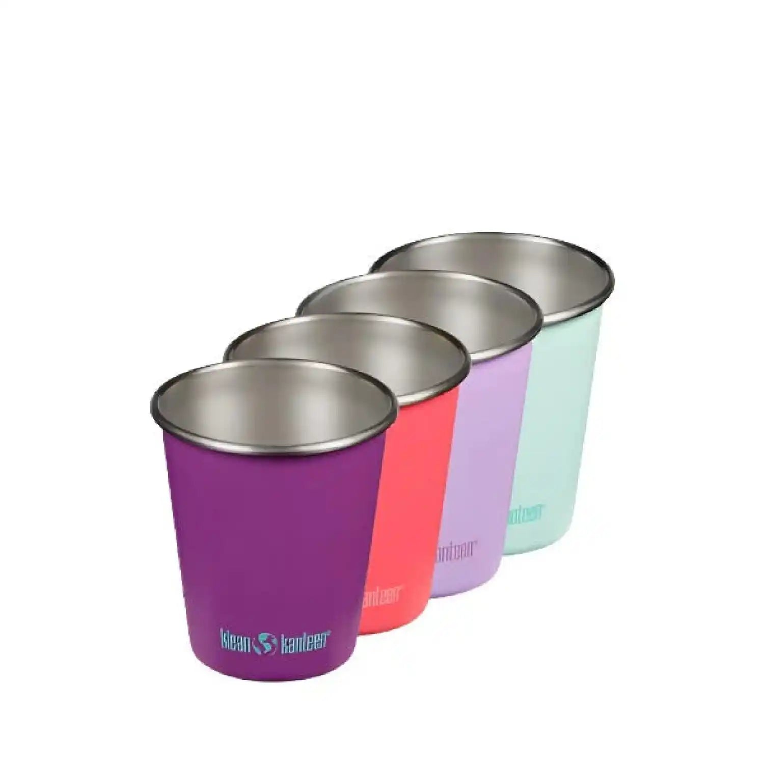 Klean Kanteen 10 oz Cup - 4 Pack, Butterflies, view of 4 cups in a row 