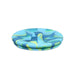 Klean Kanteen Kid's Cup Sippy Lid 2-Pack shown in Hawaiian Blue and Blue Tie-dye. Side view.