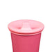 Klean Kanteen Kid's Cup Sippy Lid 2-Pack shown in Pink. Side view on a pink cup.