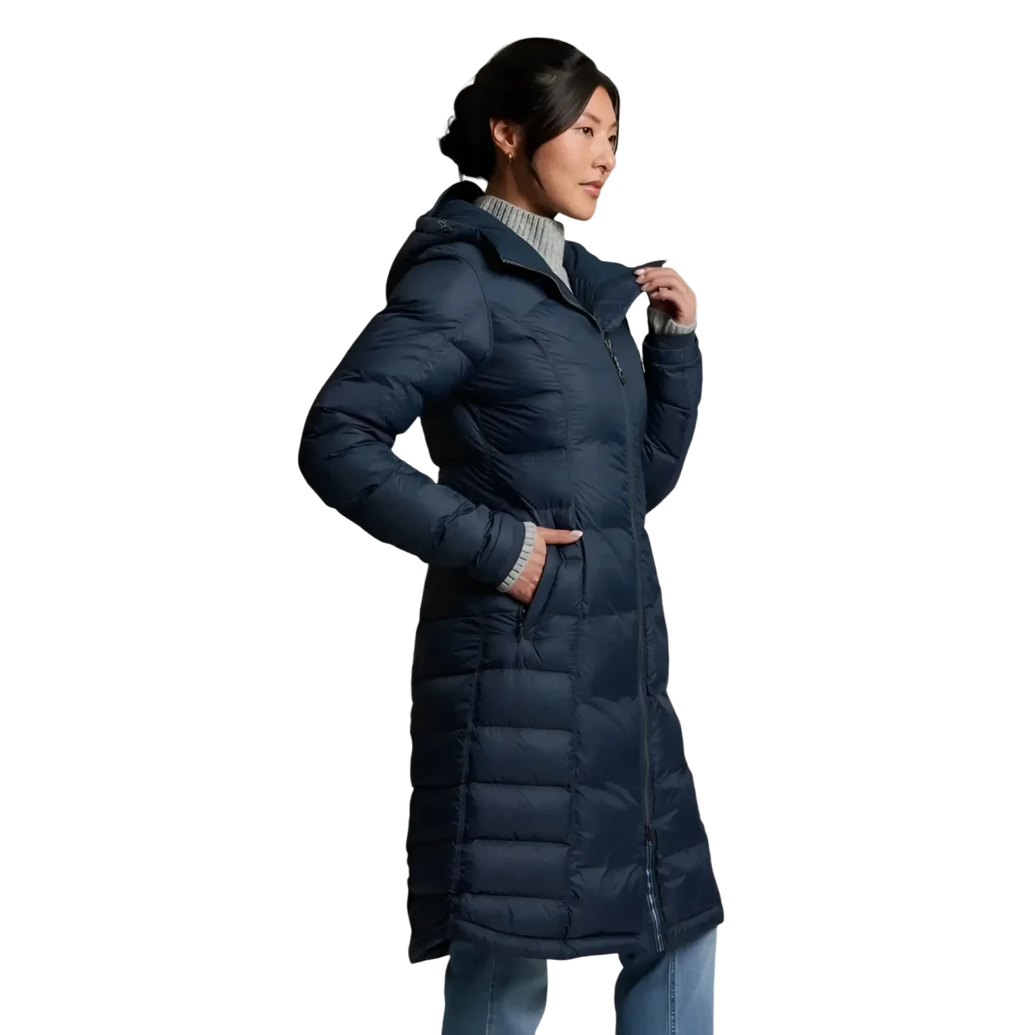 KÜHL® Women's Crossfire™ Parka in metal blue, on model side view