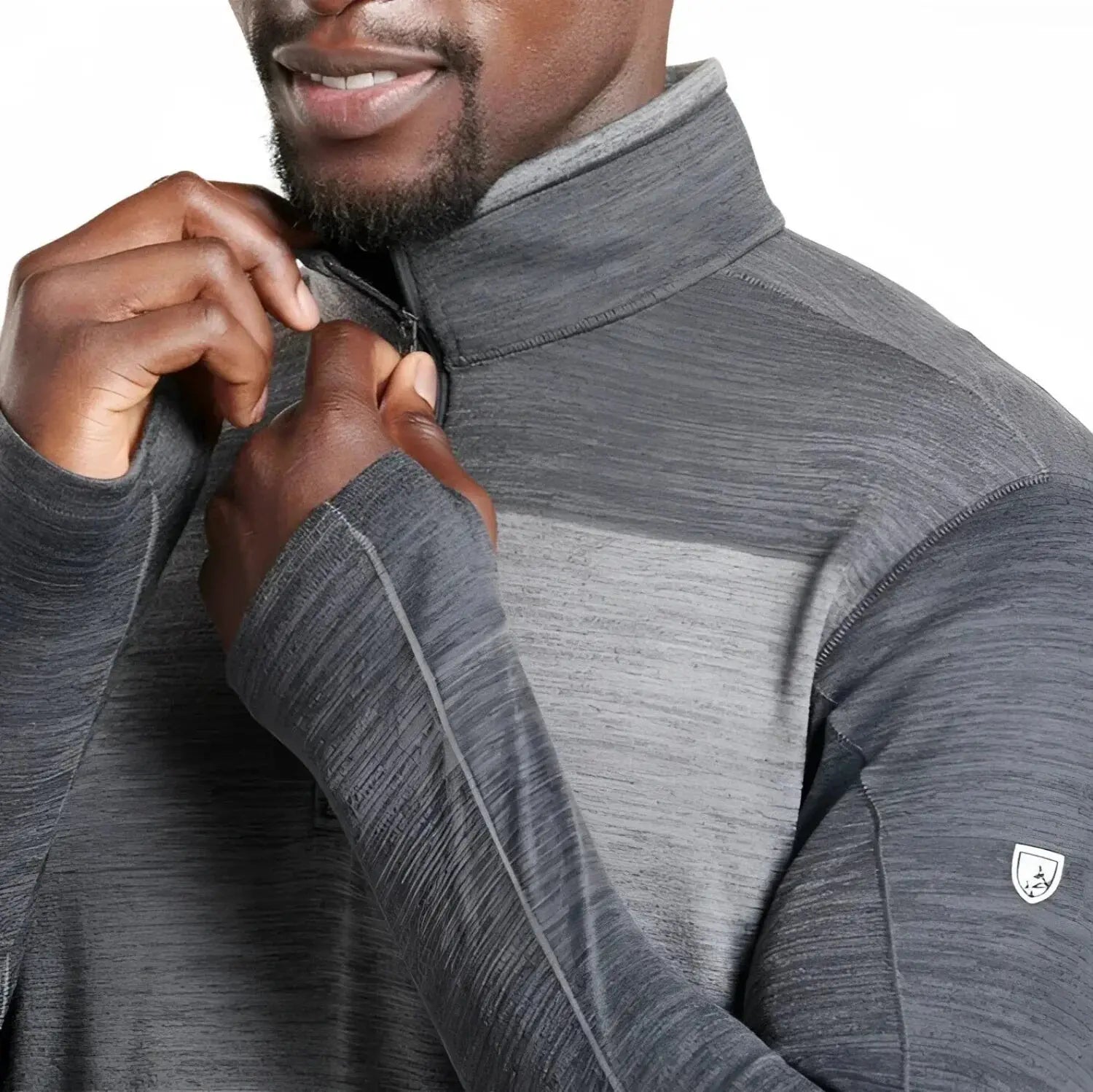 KUHL Men's Ryzer™ 1/4 Zip in carbon, detail view