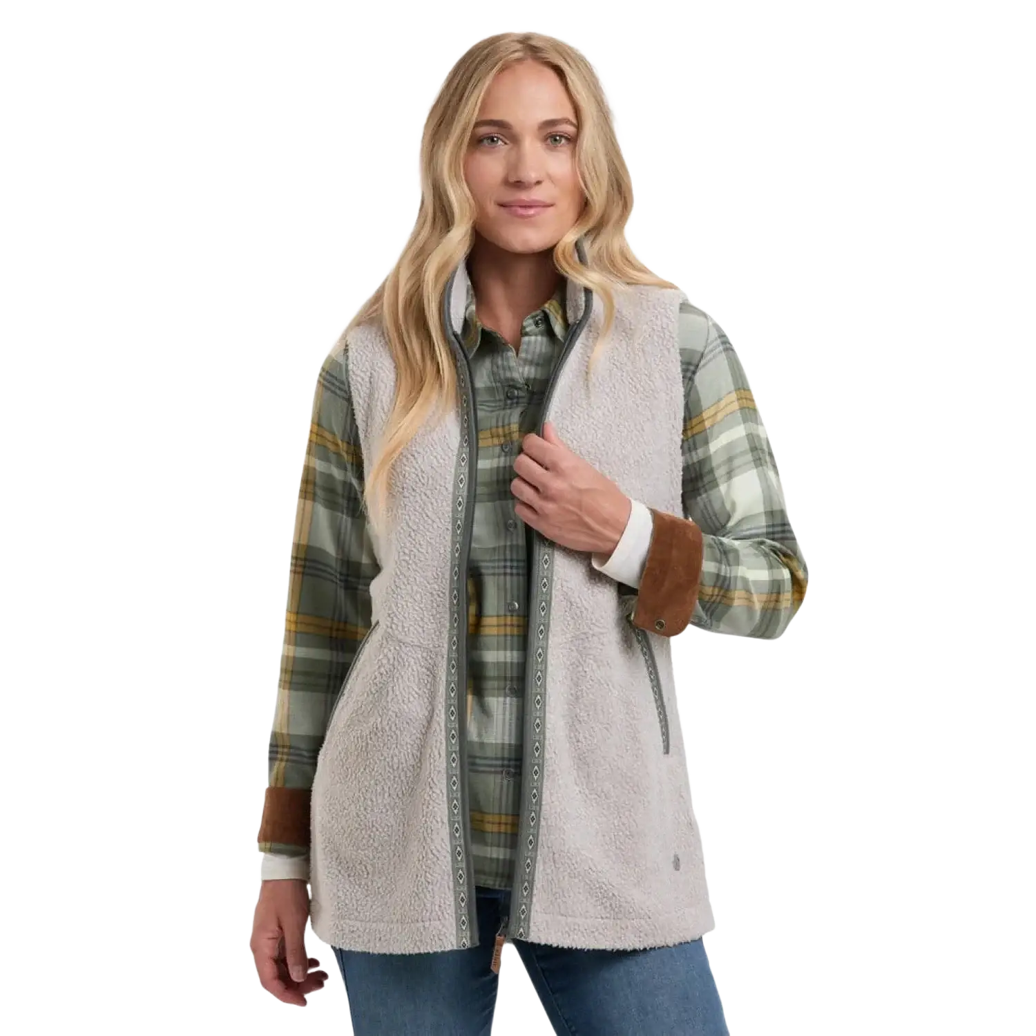 KUHL Women's Hygge™ Vest in natural, on model front view