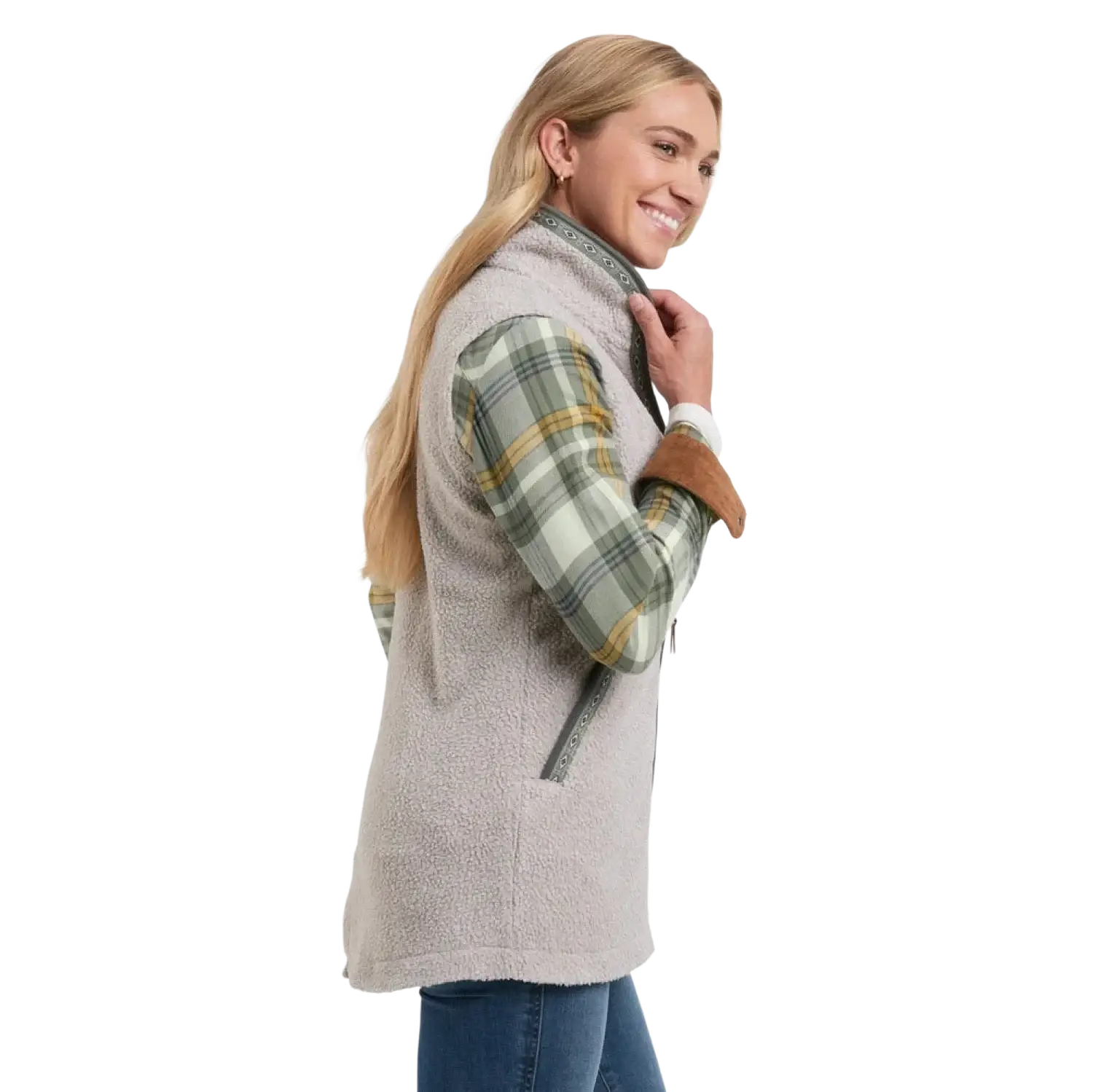 KUHL Women's Hygge™ Vest in natural, on model side view