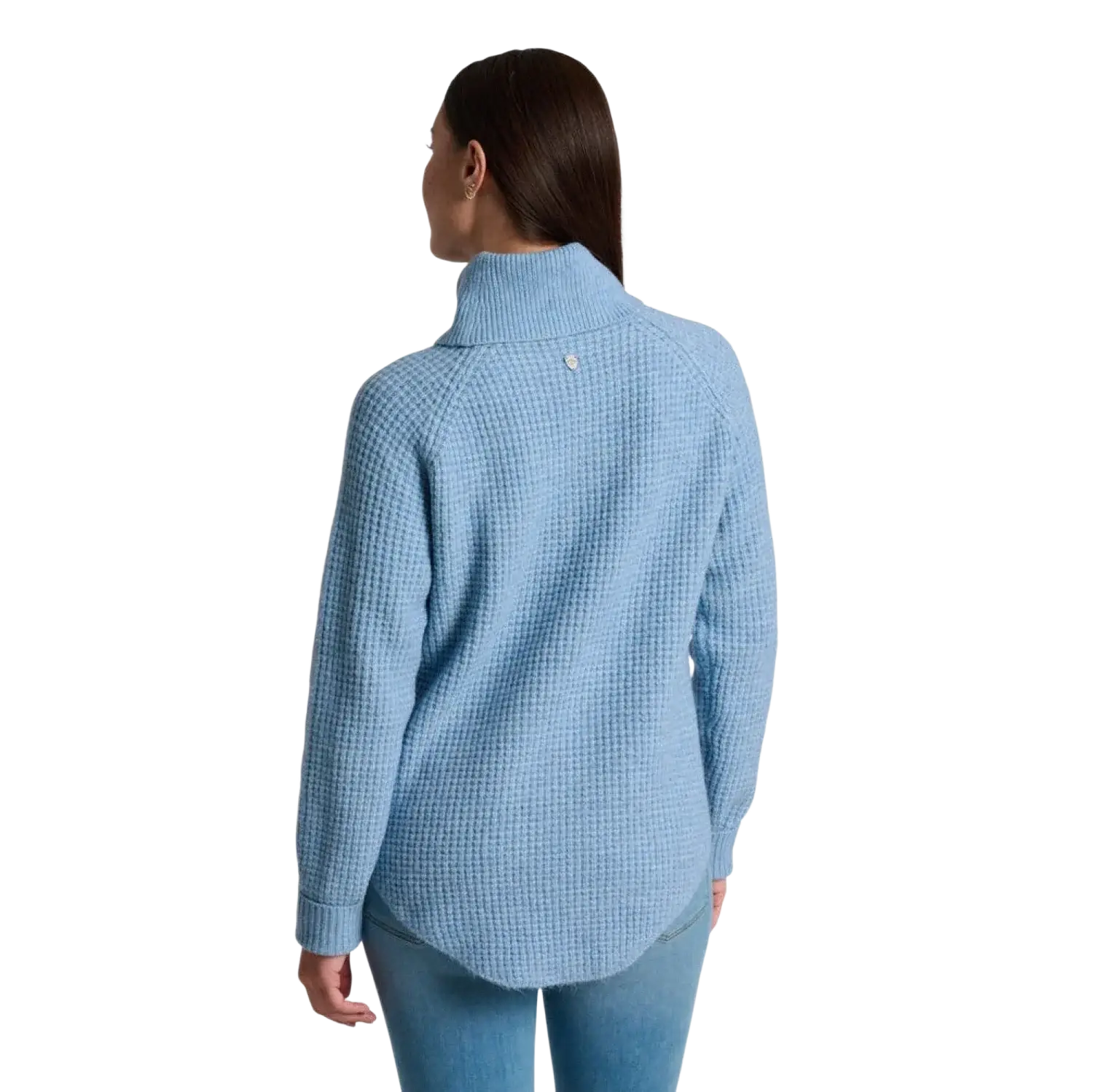 KÜHL® Women's Sienna™ Sweater in winter sky, on model back view