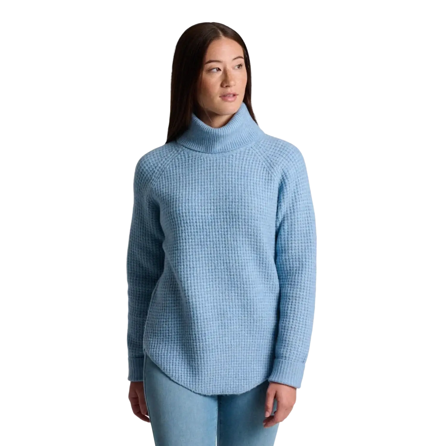 KÜHL® Women's Sienna™ Sweater in winter sky, on model front view
