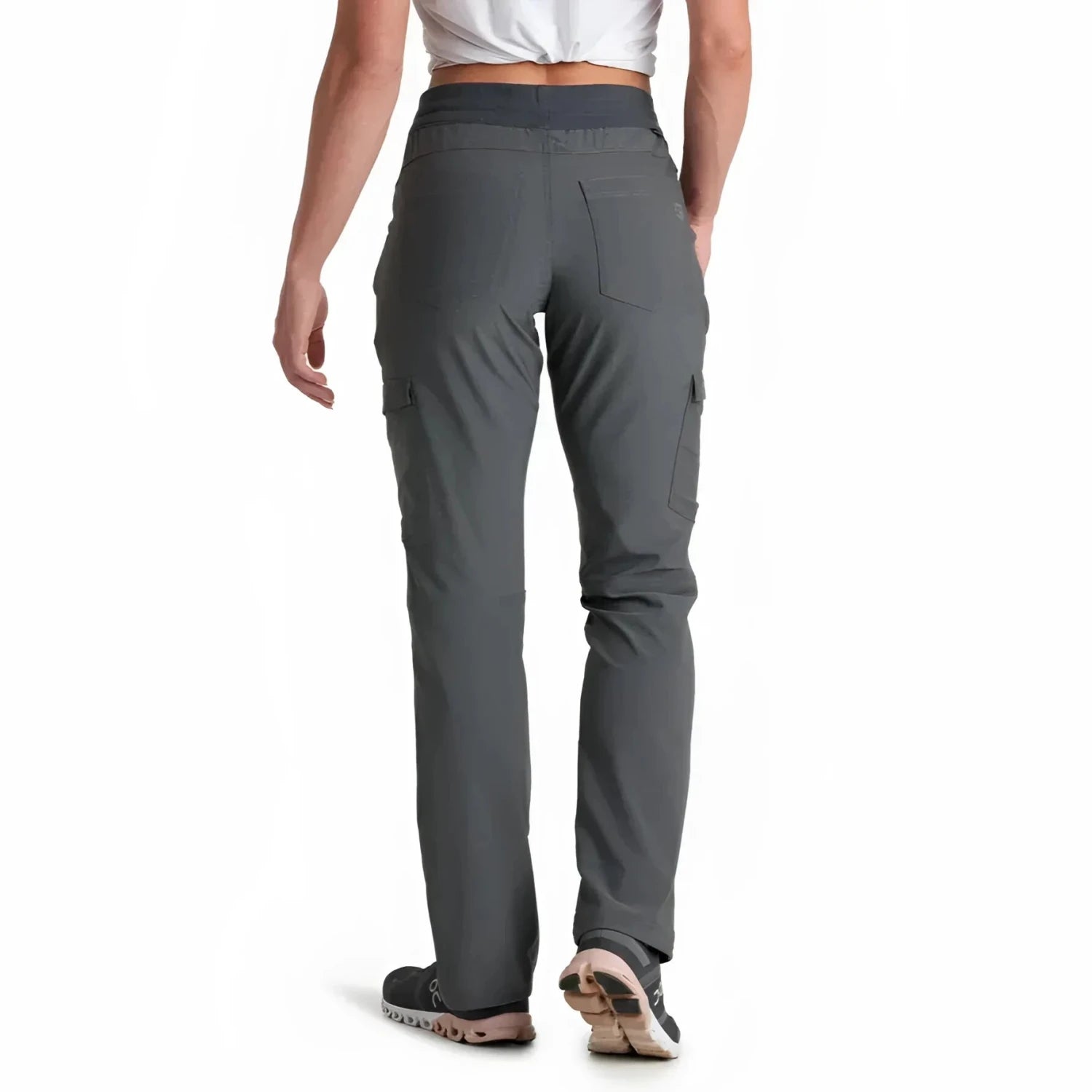 KÜHL® Women's Trekr™ Straight Pants in charcoal, on model back view
