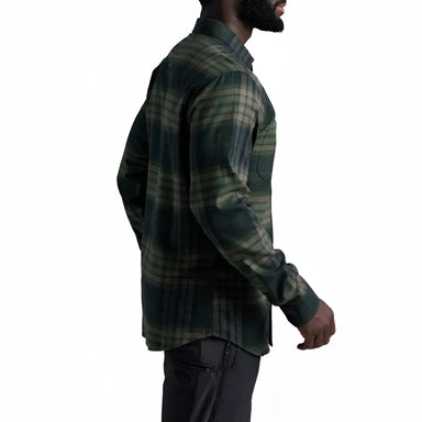 Kuhl Men's Fugitive™ Flannel in dark forest, on model side view
