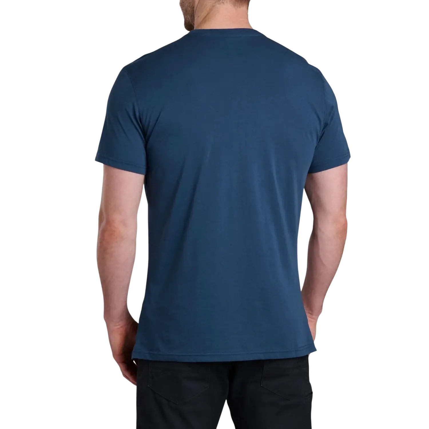 KUHL Men's Superair™ Tee in pirate blue, on model back view