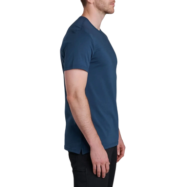 KUHL Men's Superair™ Tee in pirate blue, on model side view