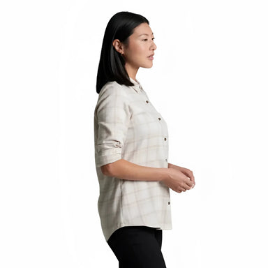 KUHL Women's Whisper™ Flannel in vanilla, on model side view