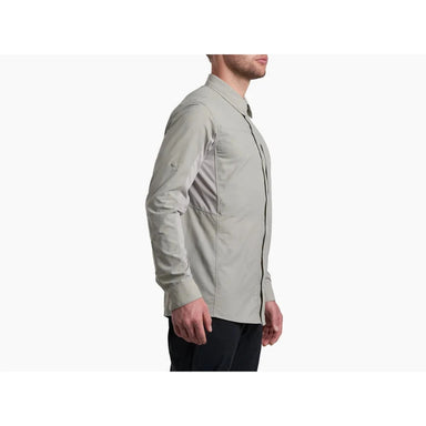 KÜHL Men's AIRSPEED™ Shirt shown in the Cloud Gray color option. Side view.