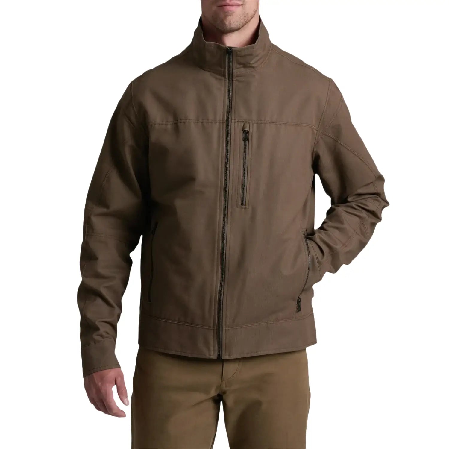 KÜHL Men's BURR™ Jacket in kanteen, on model front view