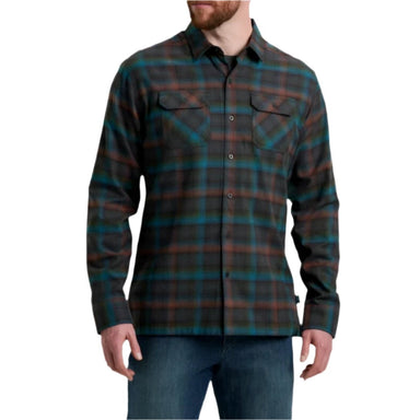 Kuhl Men's Dillingr™ Flannel shown in the Oasis color option. Front view on model.