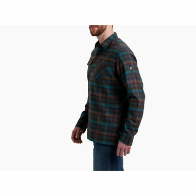 Kuhl Men's Dillingr™ Flannel shown in the Oasis color option. Side view on model.