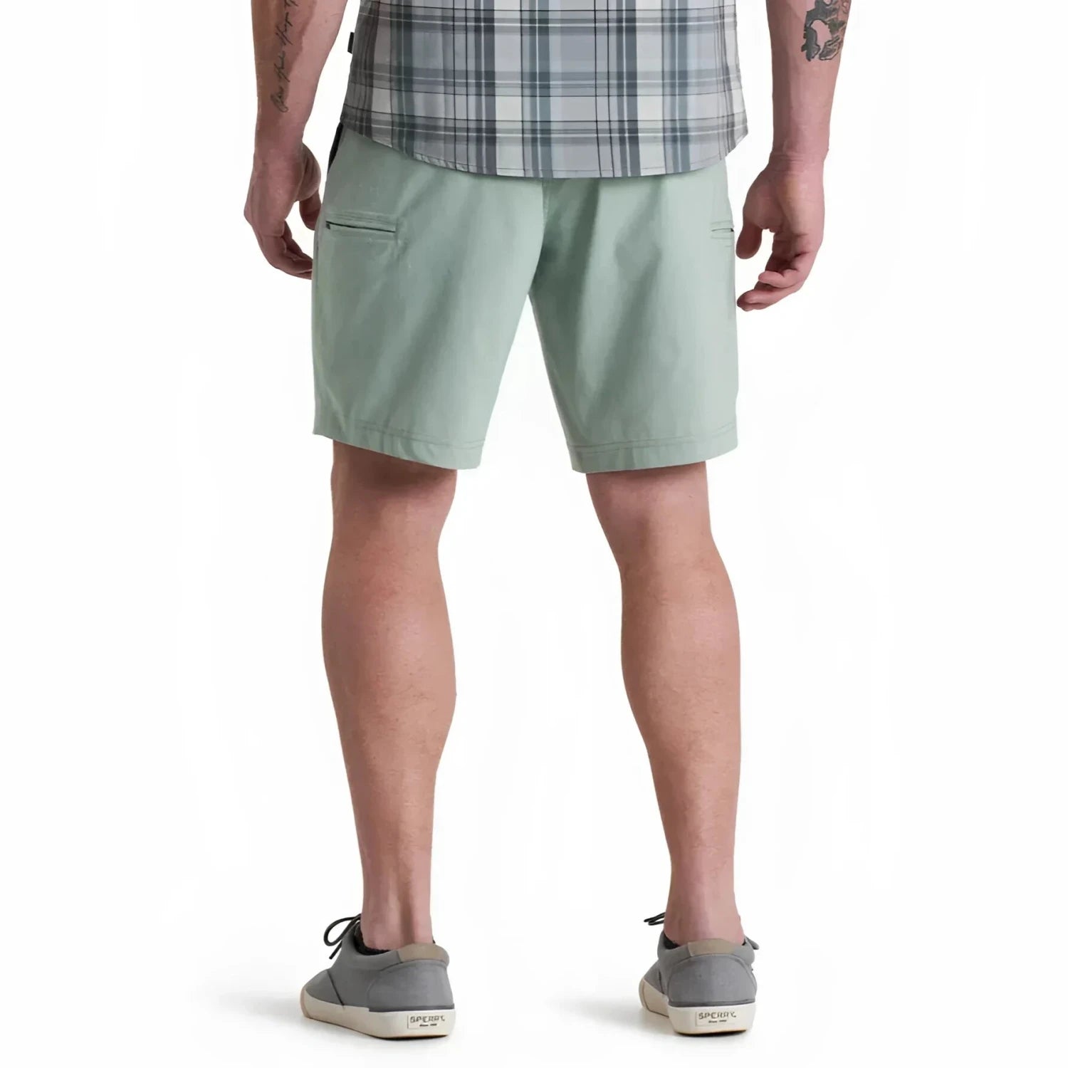KUHL Men's Getaway™ Short in desert sage, on model back view