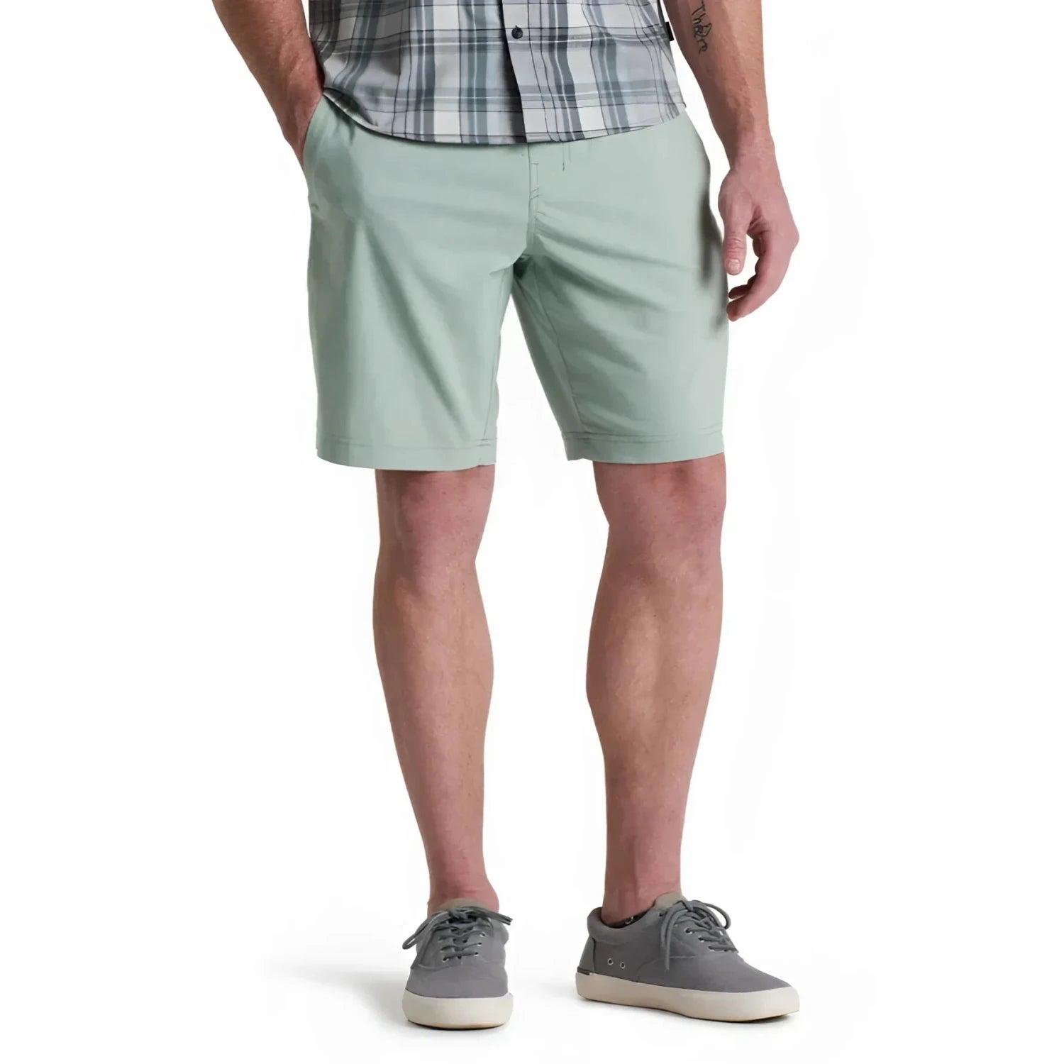 KUHL Men's Getaway™ Short in desert sage, on model front view
