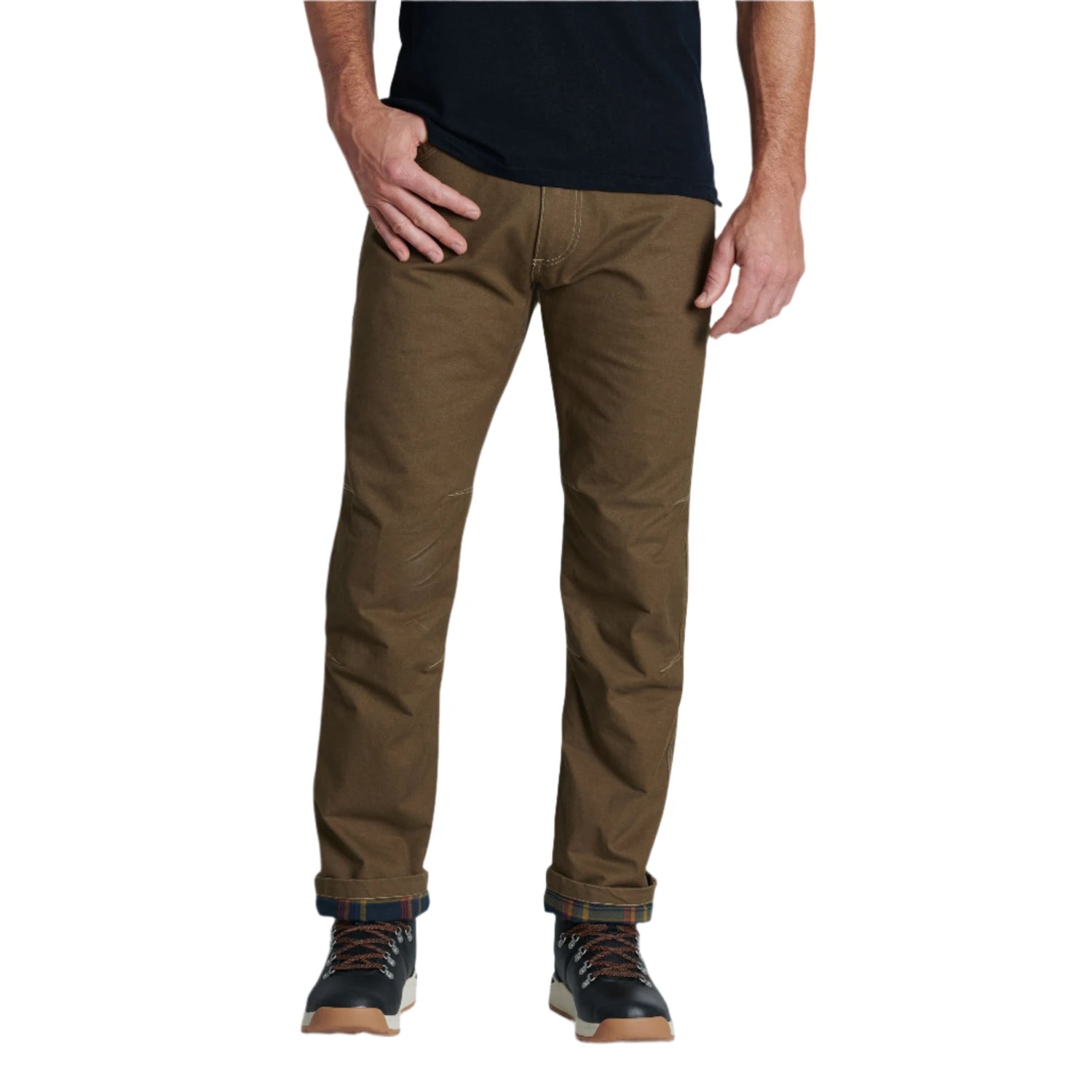 kuhl mens hot rydr pant in dark khaki front model view