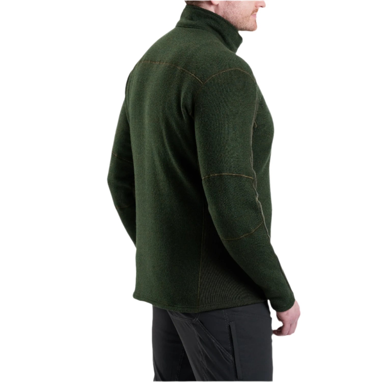 kuhl mens interceptr full zip in loden color side model view