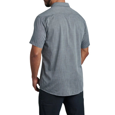 Kuhl Men's Karib Stripe Shirt Storm Gray Model Back