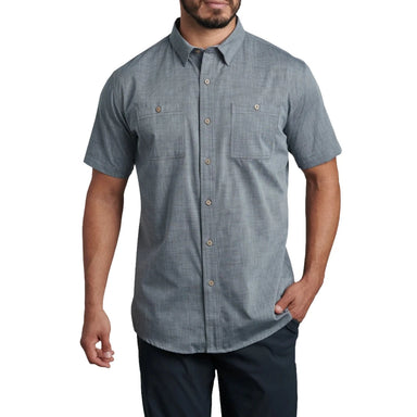Kuhl Men's Karib Stripe Shirt Storm Gray Model Front