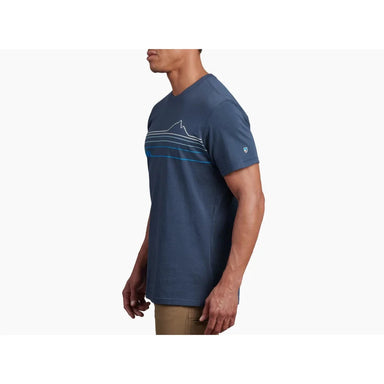 KÜHL Men's Mountain Lines™ T shown in the Pirate Blue color option. Side view.