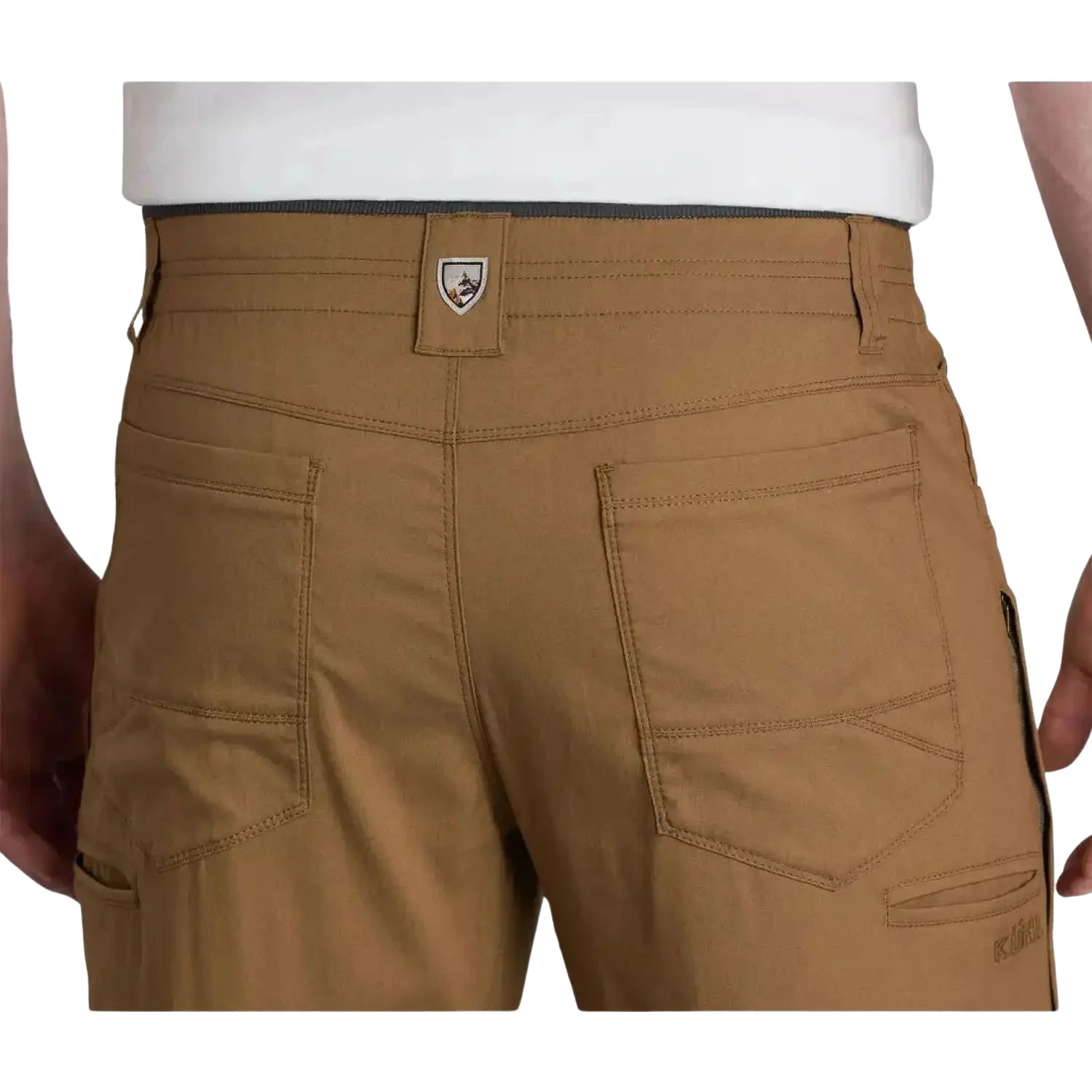 KÜHL Men's RESISTOR™ AIR Pants shown in the Dark Khaki color option. Back view.