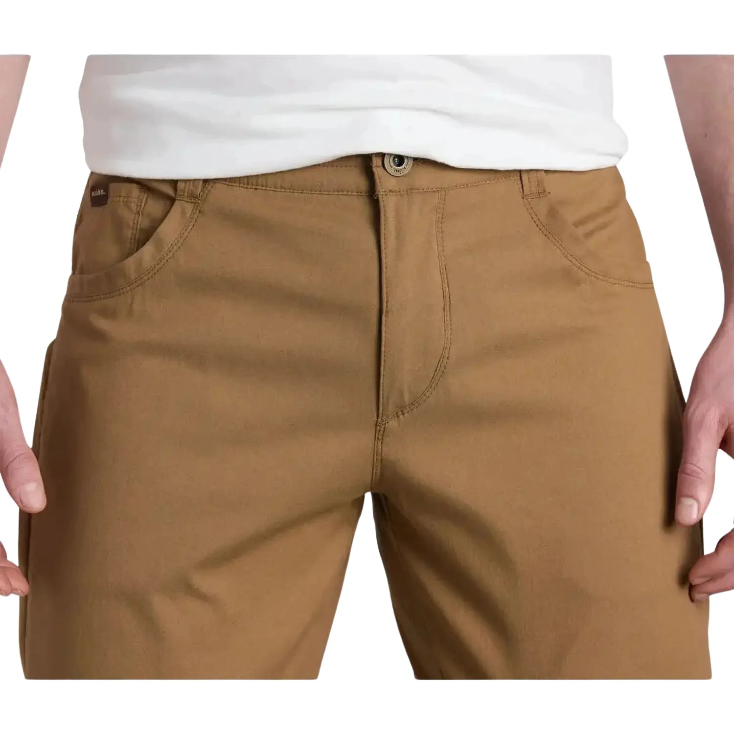 KÜHL Men's RESISTOR™ AIR Pants shown in the Dark Khaki color option. Front view.