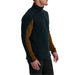 kuhl mens revel 1/4 zip in mutiny blue/grain side model view