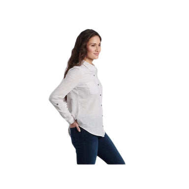 KÜHL Women's ADELE™ Shirt shown in the Natural color option. Side view.