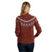 kuhl womens alpina sweater in red rock back model view