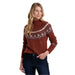 kuhl womens alpina sweater in red rock front model view