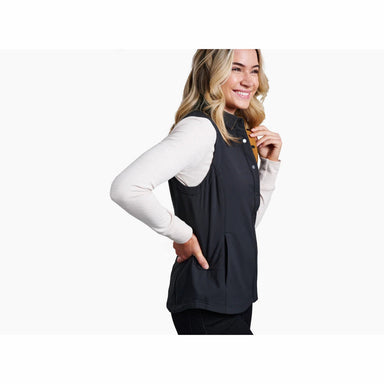 Kuhl Women's Aurora™ Vest shown in the Black color option. Side view on model.