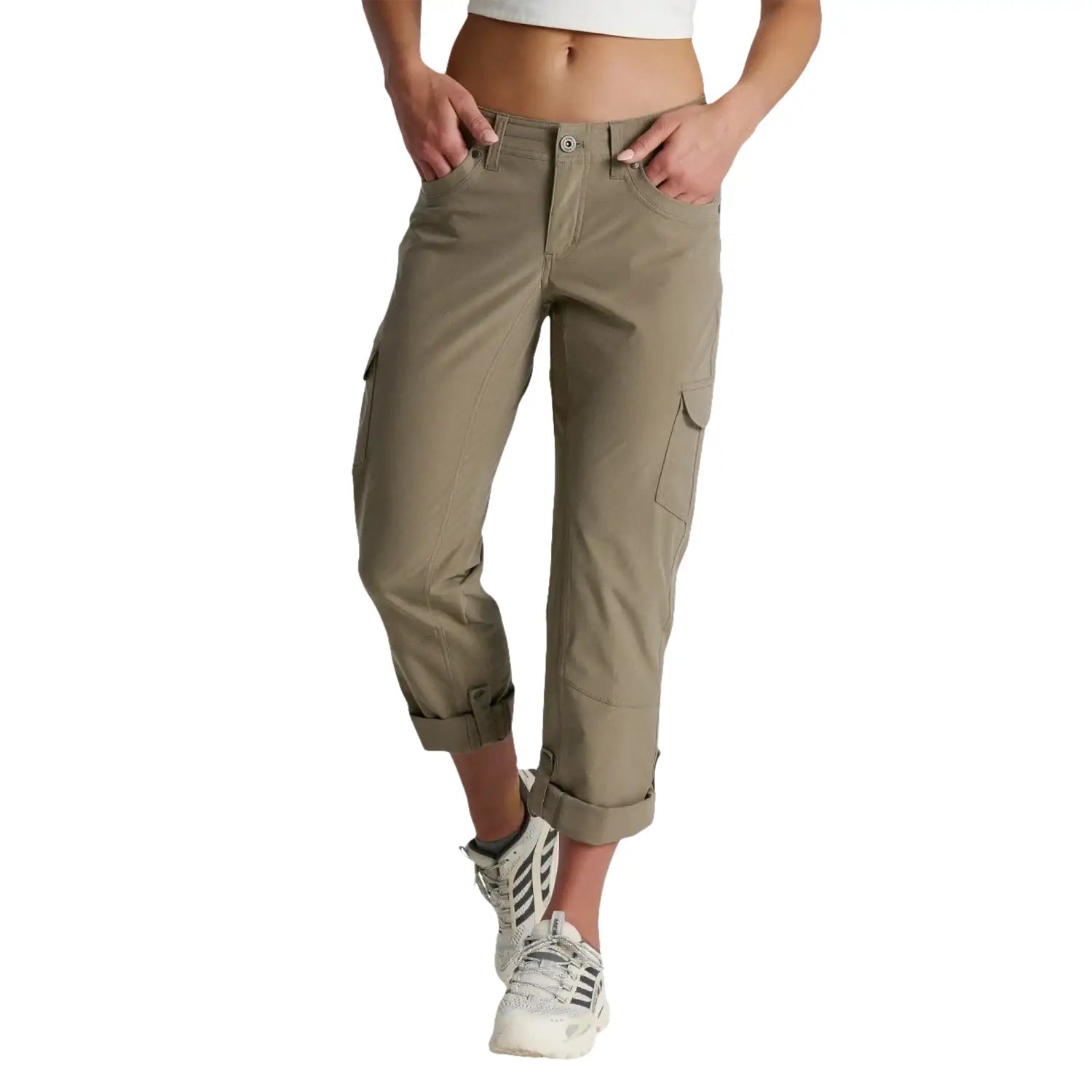 KÜHL Women's FREEFLEX™ Roll-Up Pant in fallow on model front view