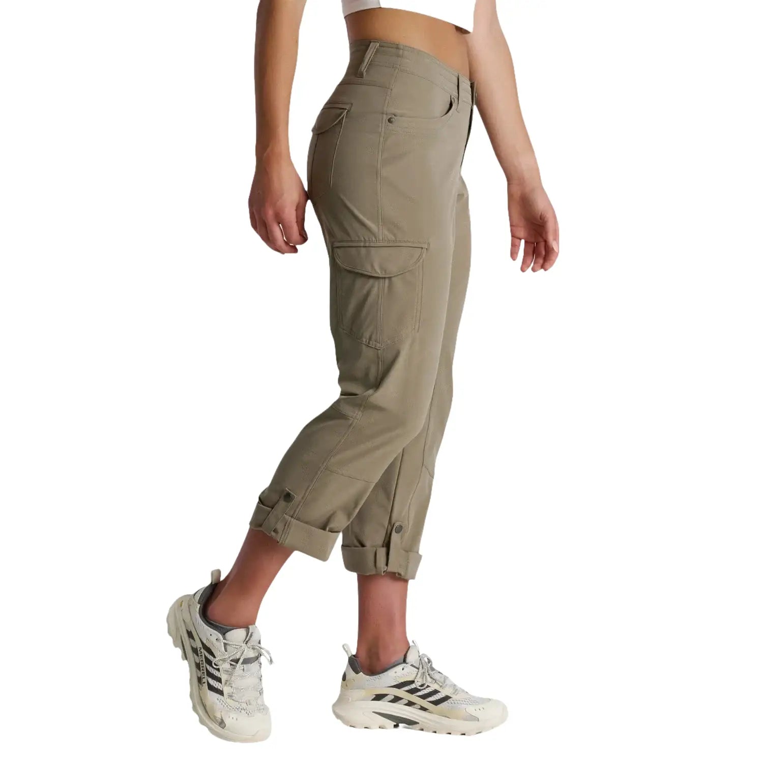 KÜHL Women's FREEFLEX™ Roll-Up Pant in fallow on model side view