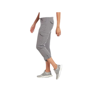 KÜHL Women's FREEFLEX™ Roll-Up Pant shown in the Flint color option. Side view, rolled up.
